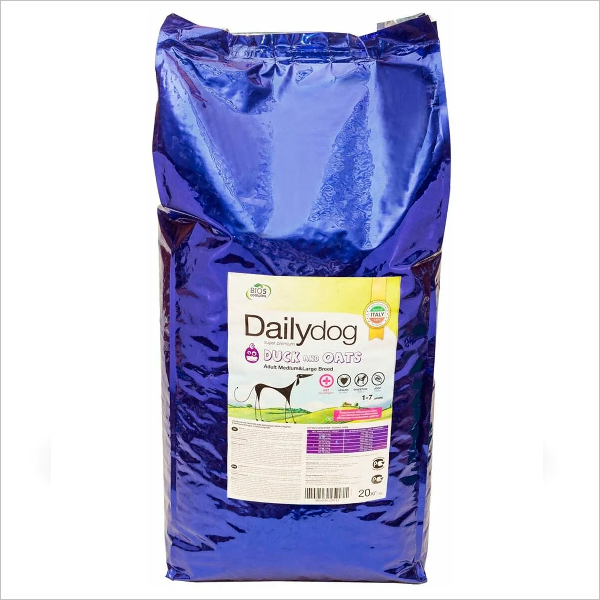 Сухой корм для собак средних и крупных пород Dailydog Medium & Large Breed Duck and Oats с уткой 20 кг