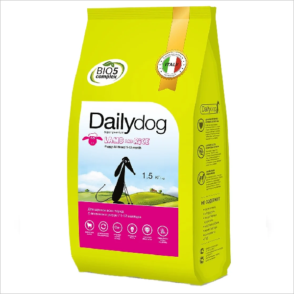 Сухой корм для щенков всех пород Dailydog Puppy All Breed Lamb с ягненком 1.5 кг