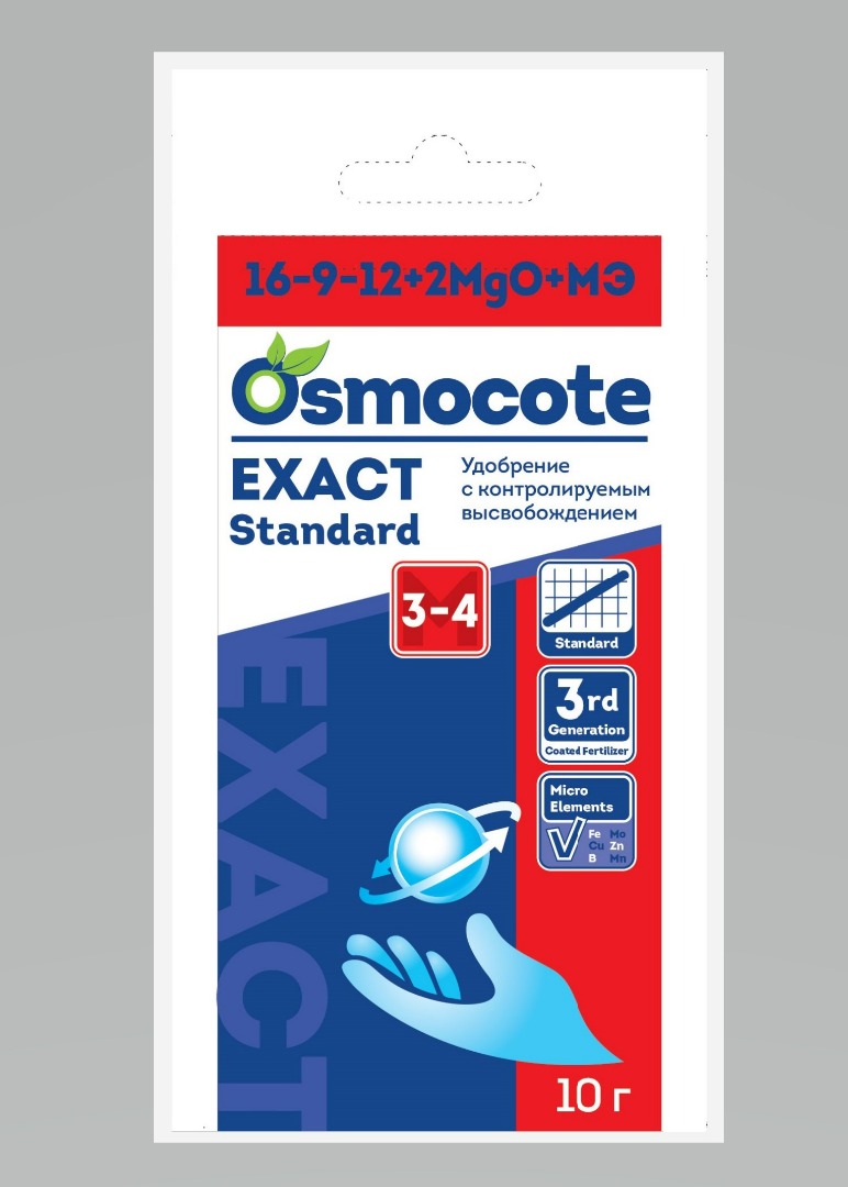 Osmocote Exact Standard 3-4 М, NPK 16-9-12+2MgO+МЭ, гранулы 10 г