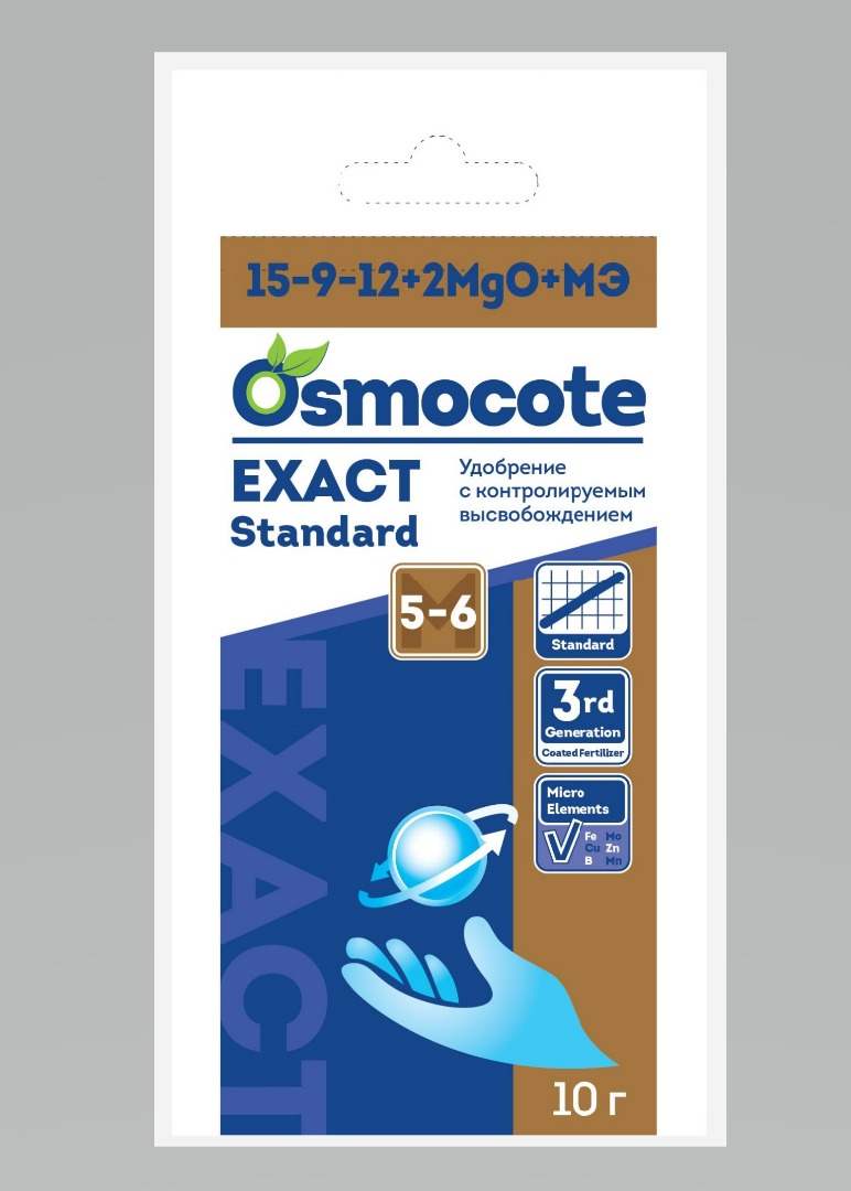 Osmocote Exact Standard 5-6 М, NPK 15-9-12+2MgO+МЭ, гранулы 10 г