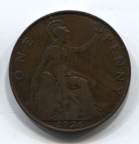 1 пенни 1926 Великобритания
