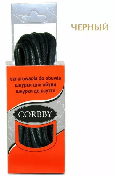 Corbby  Шнурки 90 см черные толстые