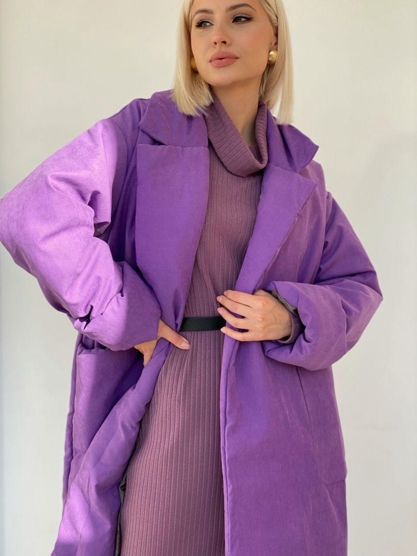 4931 Пуховик-одеяло на альполюксе фиолетовый