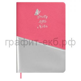 Книжка зап.Феникс+ А6 ПВХ серебряный/розовый 80л. линия 57603