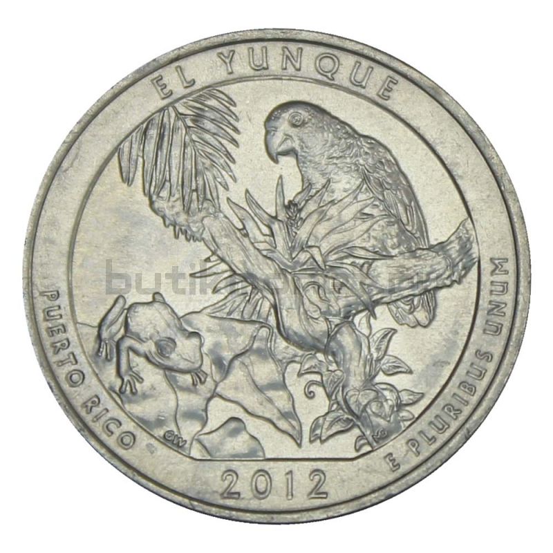 25 центов 2012 США Национальный лес Эль-Юнке S