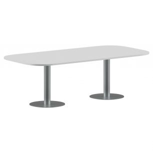 Конференц стол ПРГ-8 Белый/Алюминий 2400х1200х750