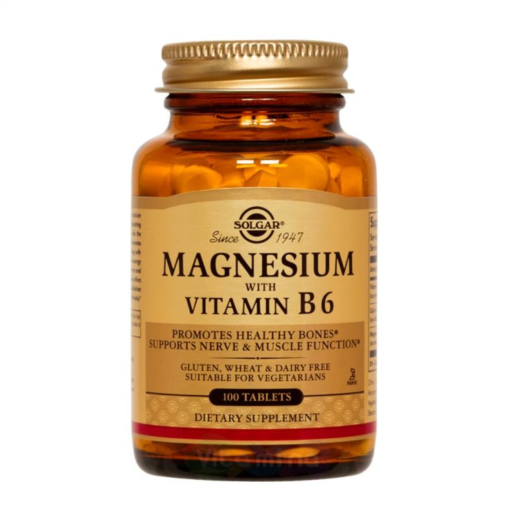 Солгар Магний с витамином B6, 100 таблеток