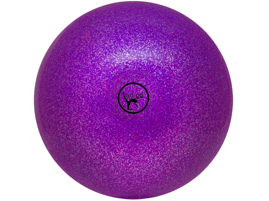 Мяч для художественной гимнастики GO DO. Диаметр 19 см. Цвет: фиолетовый с глиттером. Артикул 00632