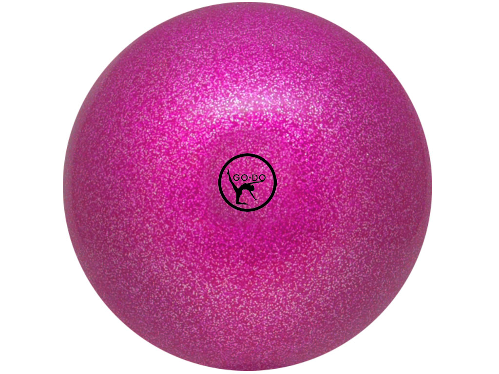 Мяч для художественной гимнастики GO DO. Диаметр 19 см. Цвет: розовый с глиттером. Артикул 00633