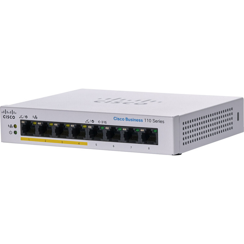 Коммутатор Cisco CBS110-8PP-D 4-PoE Неуправляемый 8-ports, CBS110-8PP-D-EU