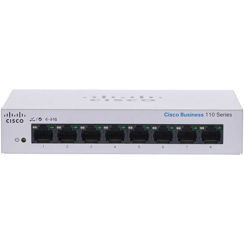 Коммутатор Cisco CBS110-8T-D Неуправляемый 8-ports, CBS110-8T-D-EU