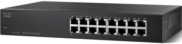 Коммутатор Cisco SF110-16 Неуправляемый 16-ports, SF110-16-EU