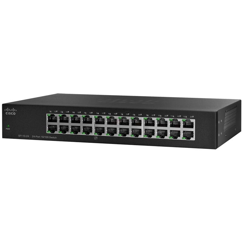 Коммутатор Cisco SF110-24 Неуправляемый 24-ports, SF110-24-EU