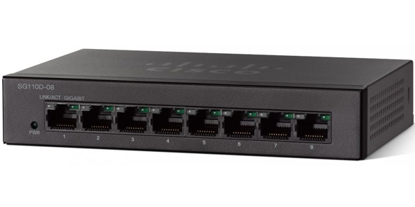 Коммутатор Cisco SG110D-08 Неуправляемый 8-ports, SG110D-08-EU
