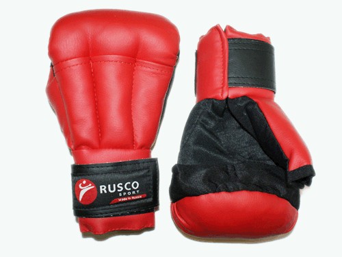Перчатки для рукопашного боя RUSCO sport, кожзам, красные. 6 Oz