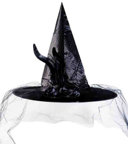 Шляпа ведьмы черная (42см)