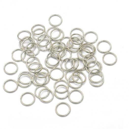 Кольцо соединительное для бижутерии разъемное металл,  серебро Разные диаметры (КБ сер)