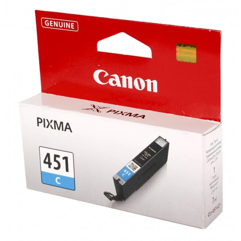 Картридж Canon CLI-451C Струйный Голубой 332стр, 6524B001
