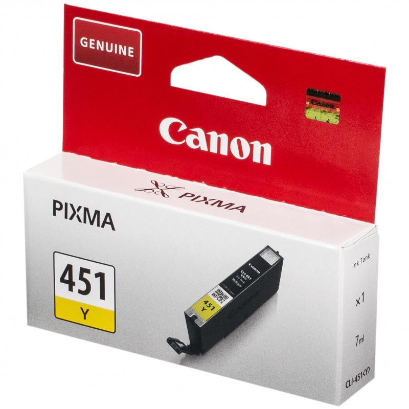 Картридж Canon CLI-451Y Струйный Желтый 344стр, 6526B001
