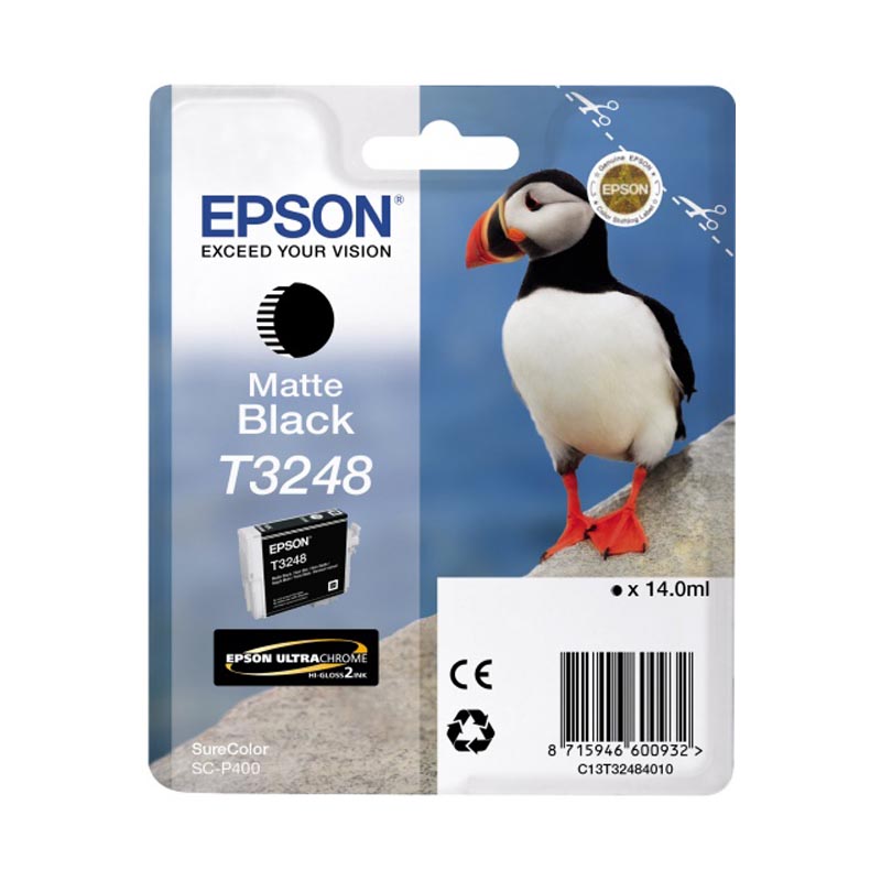 Картридж EPSON T3248 Струйный Матовый черный 14мл, C13T32484010