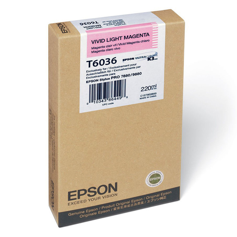 Картридж EPSON T6036 Струйный Светло-пурпурный 220мл, C13T603600