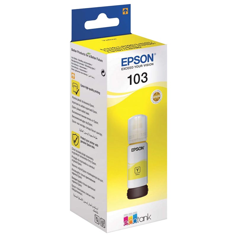 Чернила EPSON EcoTank 103 Струйный Желтый 7500стр, C13T00S44A