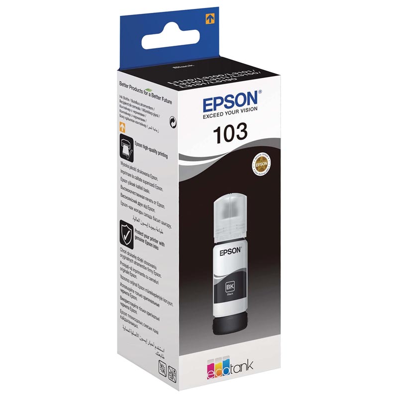 Чернила EPSON EcoTank 103 Струйный Черный 4500стр, C13T00S14A