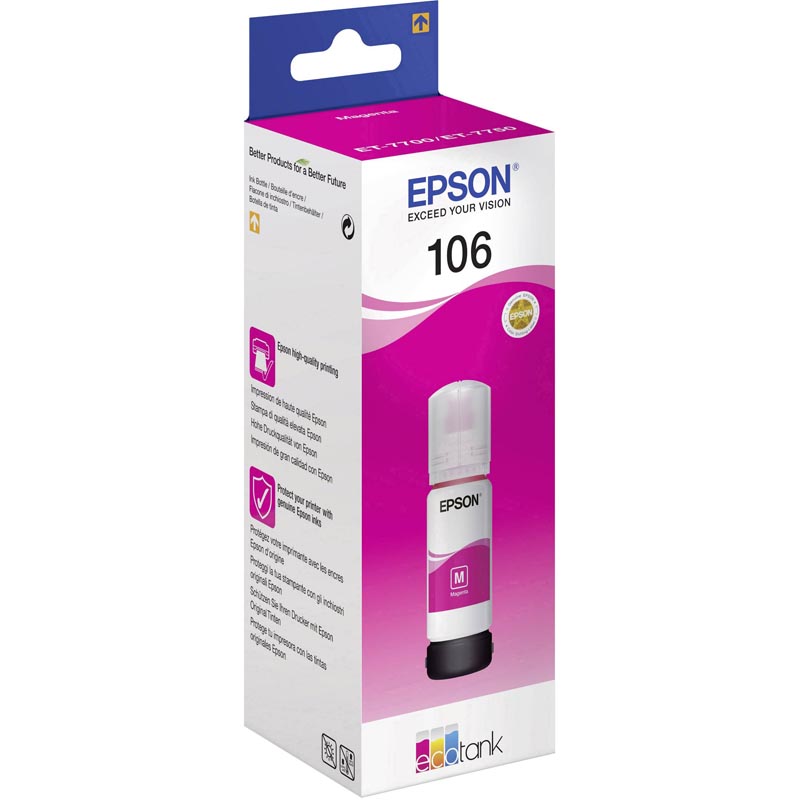 Чернила EPSON EcoTank 106 Струйный Пурпурный 5000стр, C13T00R340