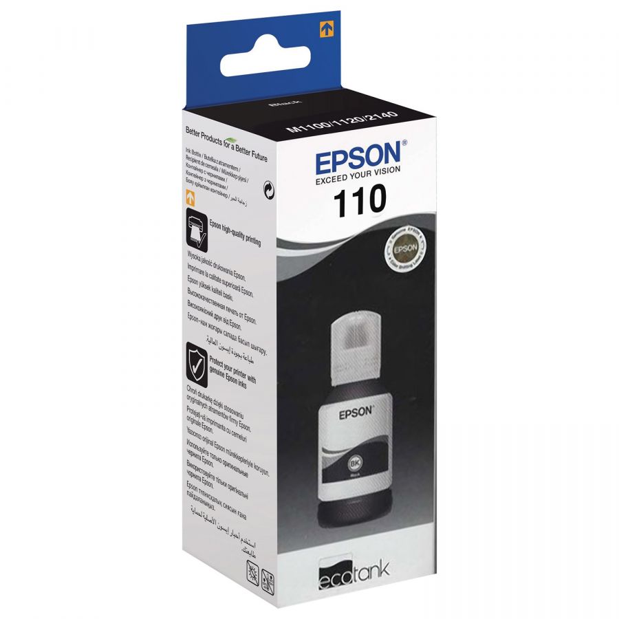 Чернила EPSON EcoTank 110 Струйный Черный 6000стр, C13T03P14A