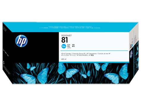 Картридж HP 81 Струйный Голубой 680мл, C4931A
