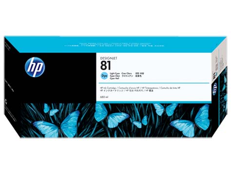 Картридж HP 81 Струйный Светло-голубой 680мл, C4934A