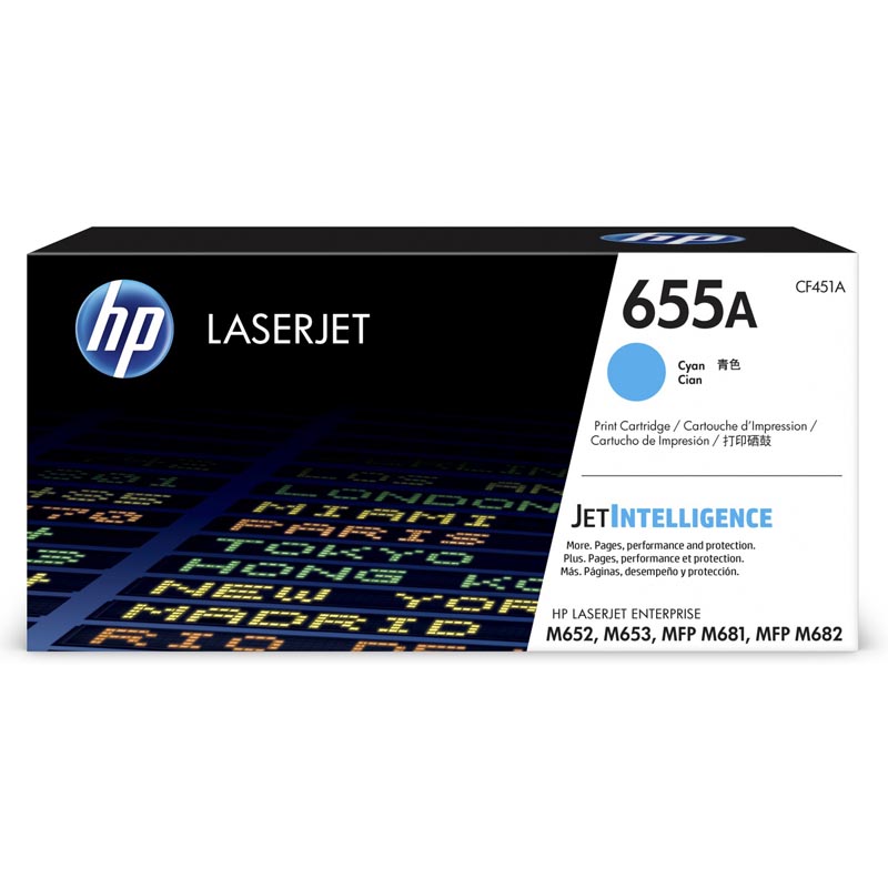 Тонер-картридж HP 655A Лазерный Голубой 10500стр, CF451A