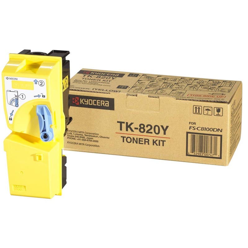 Тонер-картридж Kyocera TK-820Y Лазерный Желтый 7000стр, 1T02HPAEU0