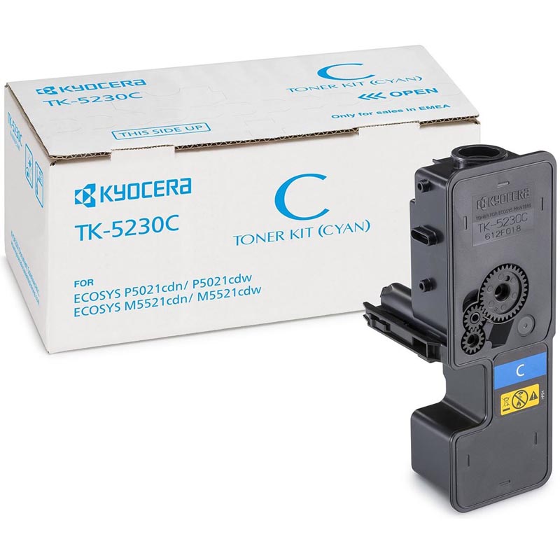 Тонер-картридж Kyocera TK-5230C Лазерный Голубой 2200стр, 1T02R9CNL0