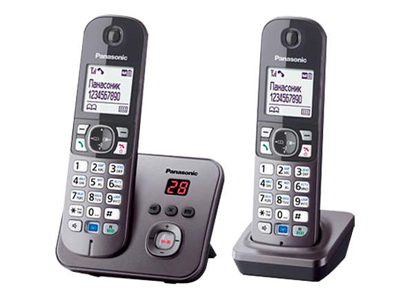 DECT-телефон Panasonic KX-TG6822RU Автоответчик Серебристый, KX-TG6822RUM