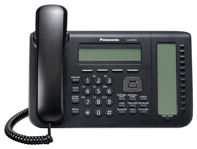 IP-телефон Panasonic KX-NT553 MGCP Чёрный, KX-NT553RU-B