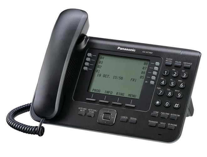 IP-телефон Panasonic KX-NT560 MGCP Чёрный, KX-NT560RU-B