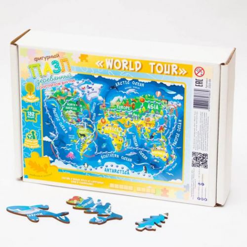 World map puzzle /  Пазл карта мира на английском языке
