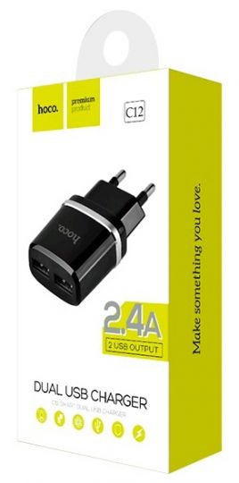 Сетевая зарядка Hoco C12 Smart