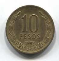 10 песо 1992 Чили