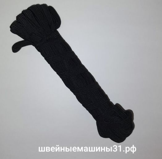 Резинка плетёная продёжная чёрная 8 мм., моток 10 метров.  Цена 120 руб.
