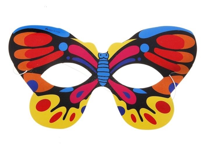 Маска бабочки с разноцветными крыльями