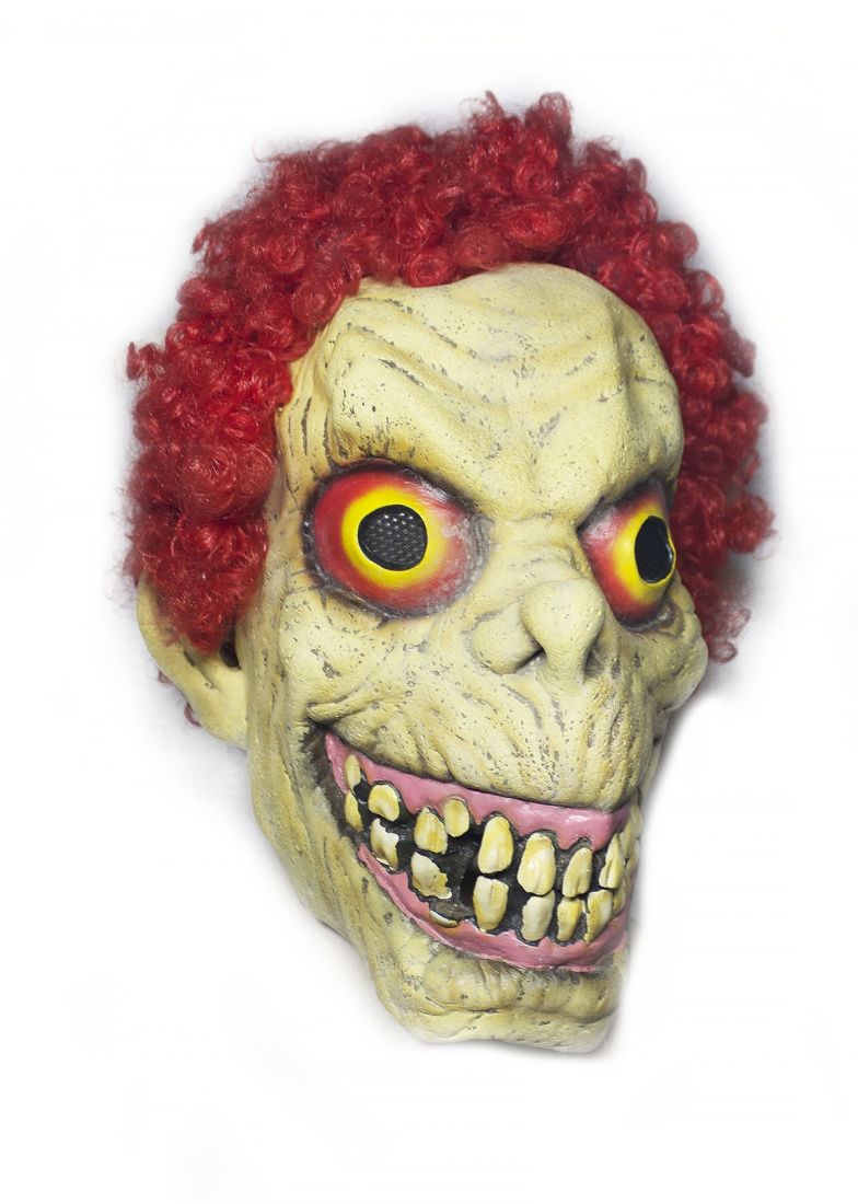 Латексная маска с красными волосами