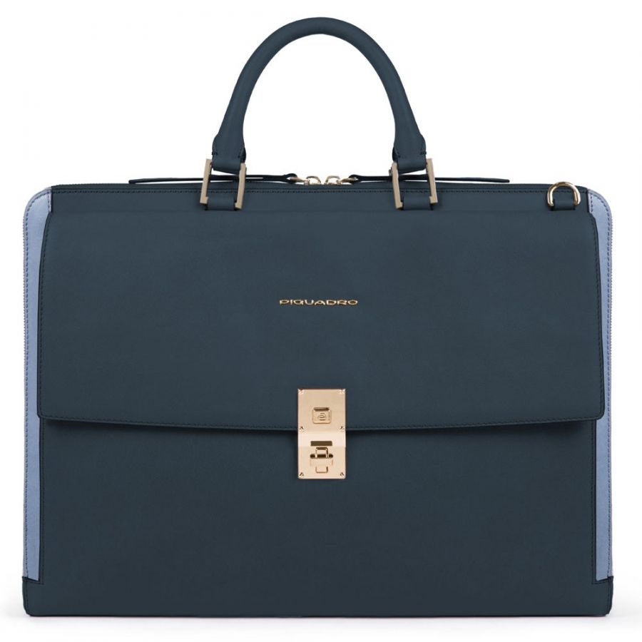 Женская кожаная сумка для ноутбука Piquadro CA5511DF/BLAZ синяя