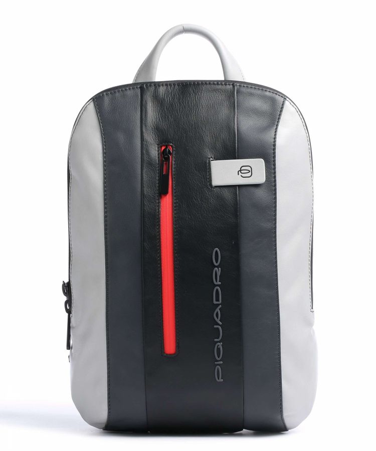 Городской компактный кожаный рюкзак Piquadro CA5608UB00/GRN черно-серый