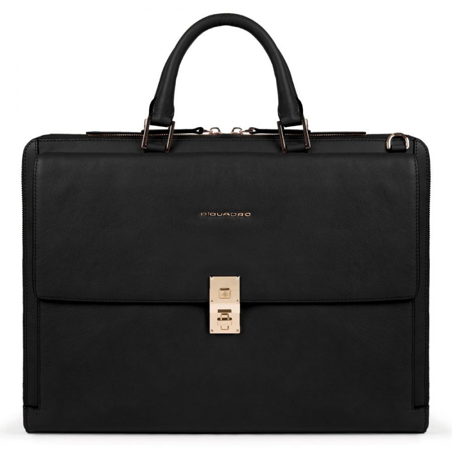 Женская кожаная сумка для ноутбука Piquadro CA5511DF/N черная