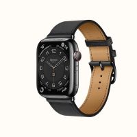 Часы Apple Watch Hermès Series 7 GPS + Cellular 45mm Space Black Stainless Steel Case with Single Tour Noir