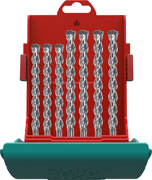 Набор буров Heller по бетону SDS-plus Bionic Pro: 5, 6, 8x110мм; 6, 8, 10, 12x160мм (7 пр)