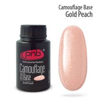Камуфлирующая каучуковая для гель-лака PNB UV/LED Camouflage Base Gold Peach, 30 мл