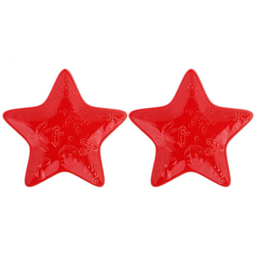 Набор тарелок-звезда "Celebration" 2 шт. 14 см красный